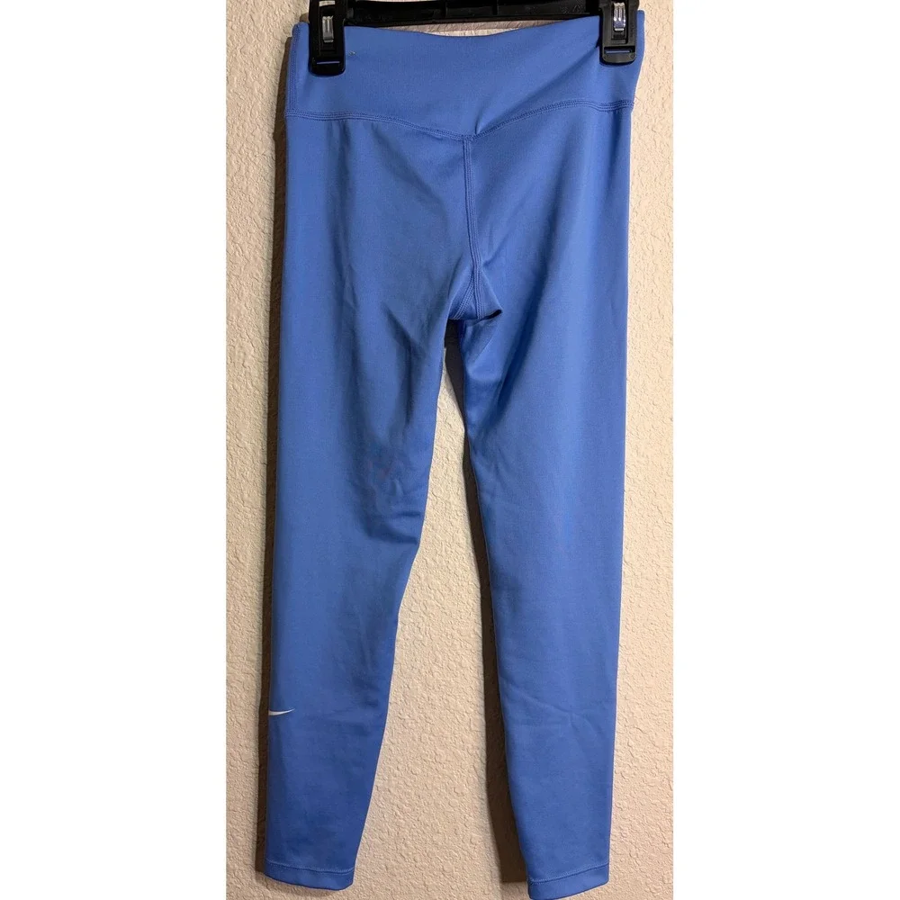 Nike Dri-FIT Women Small Blue High Rise Athletic Leggings 7/8 Tights